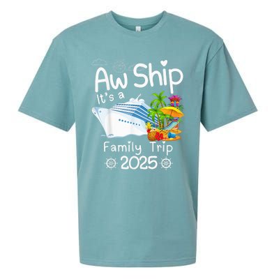 Aw Ship ItS A Family Trip 2025 Apparel Funny Sueded Cloud Jersey T-Shirt