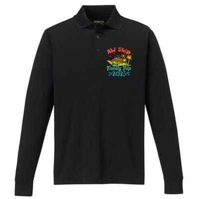 Aw Ship ItS A Family Trip 2025 Cruise Squad Vacation Trip Performance Long Sleeve Polo