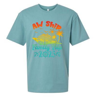 Aw Ship ItS A Family Trip 2025 Cruise Squad Vacation Trip Sueded Cloud Jersey T-Shirt