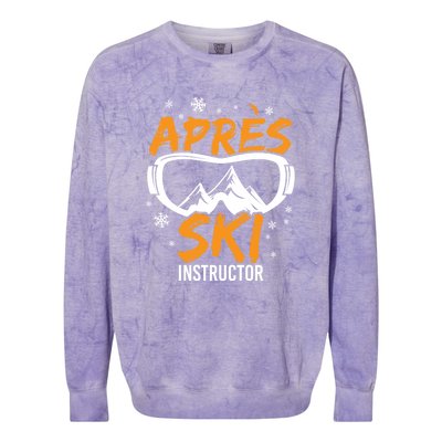 Apres Ski Instructor Skiing Lover Gift For Skier Colorblast Crewneck Sweatshirt