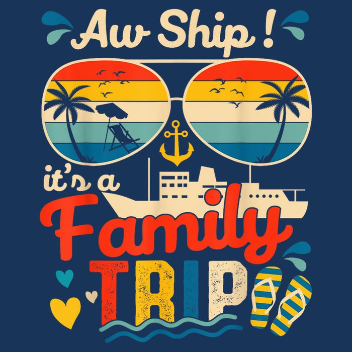 Aw Ship ItS A Family Trip 2025 Family Cruise Matching 7 Panel Mesh Trucker Snapback Hat