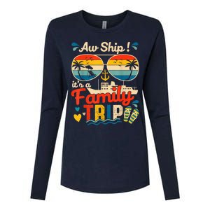 Aw Ship ItS A Family Trip 2025 Family Cruise Matching Womens Cotton Relaxed Long Sleeve T-Shirt