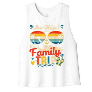 Aw Ship ItS A Family Trip 2025 Family Cruise Matching Women's Racerback Cropped Tank