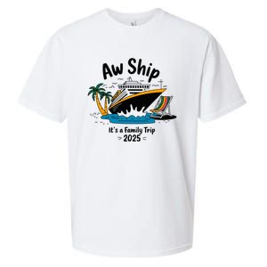 Aw Ship ItS A Family Trip 2025 Family Cruise Squad Matching Sueded Cloud Jersey T-Shirt