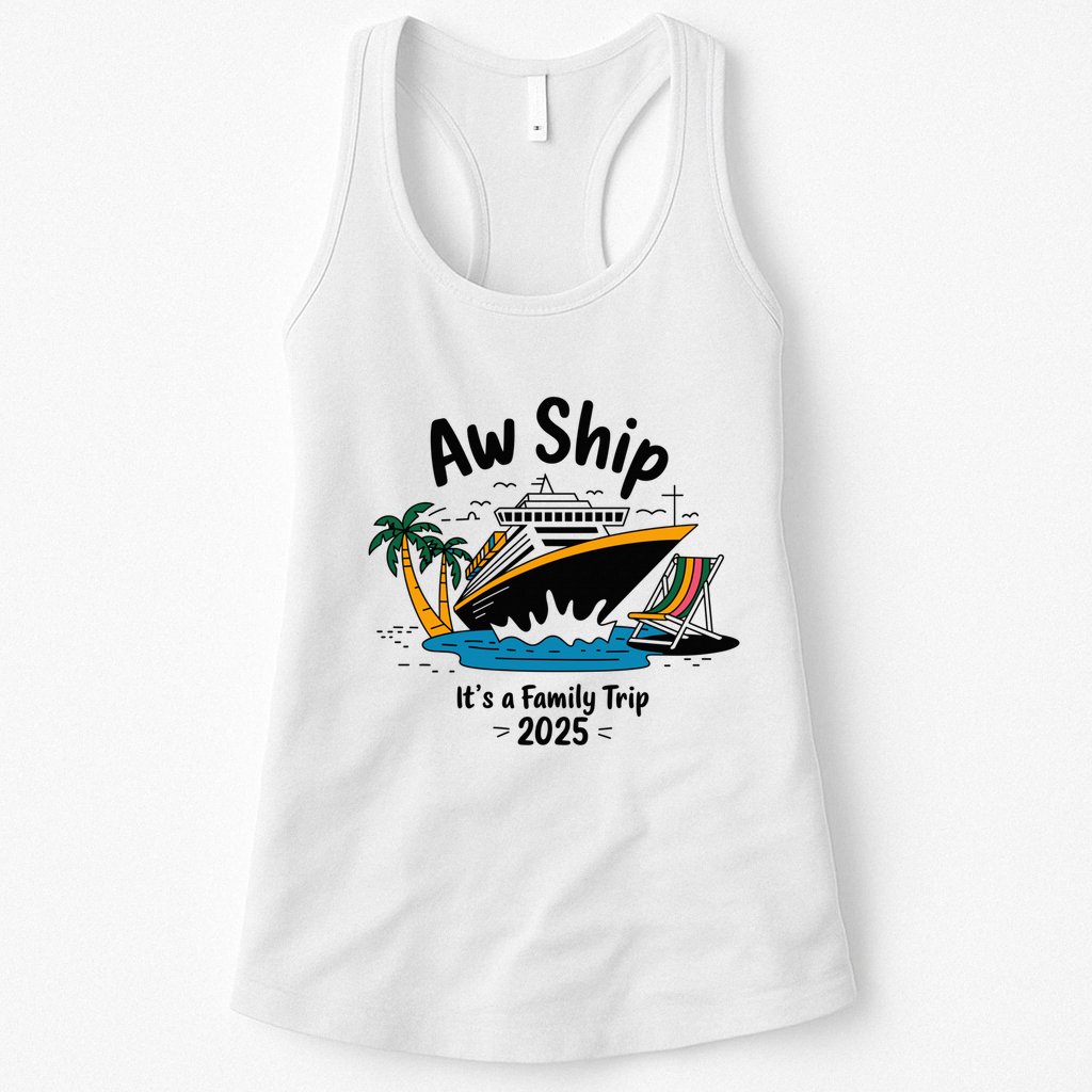 Aw Ship ItS A Family Trip 2025 Family Cruise Squad Matching Womens Tank Top
