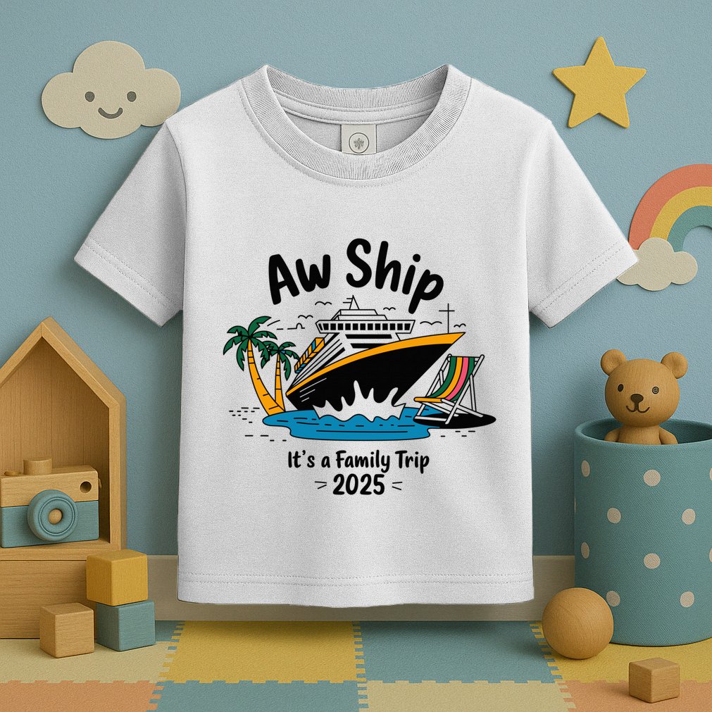 Aw Ship ItS A Family Trip 2025 Family Cruise Squad Matching Toddler T-Shirt