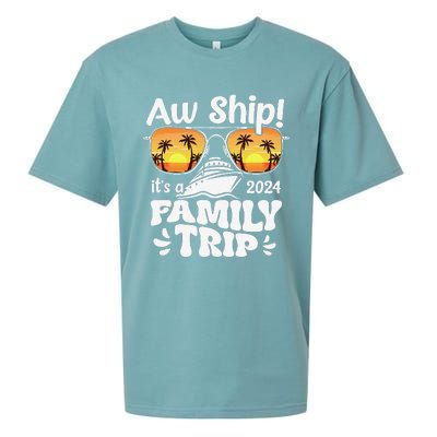 Aw Ship ItS A Family Trip 2024 Family Cruise Squad Matching Sueded Cloud Jersey T-Shirt