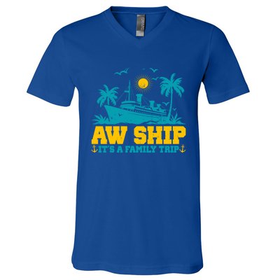 Aw Ship It’S A Family Trip Gift V-Neck T-Shirt