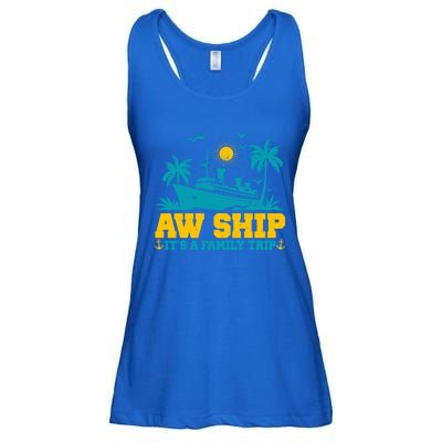 Aw Ship It’S A Family Trip Gift Ladies Essential Flowy Tank