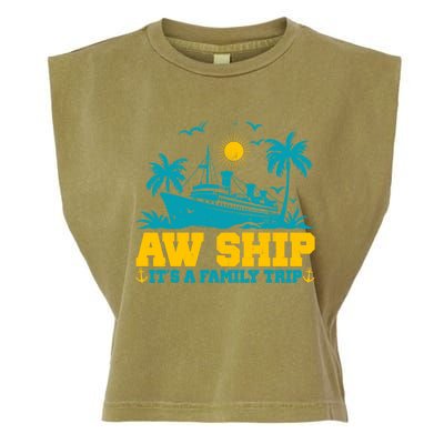 Aw Ship It’S A Family Trip Gift Garment-Dyed Women's Muscle Tee