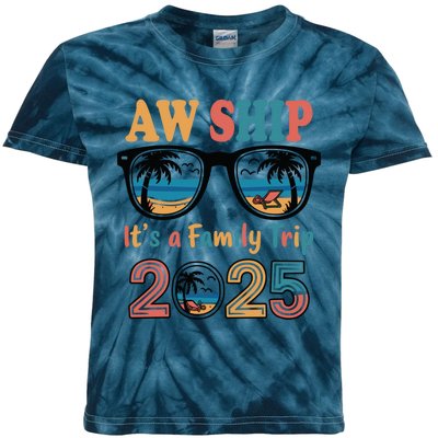 Aw Ship ItS A Family Trip 2025 Family Cruise Squad Matching Kids Tie-Dye T-Shirt