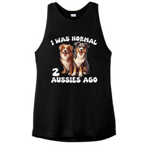 Australian Shepherd I Was Normal 2 Aussies Ago Ladies PosiCharge Tri-Blend Wicking Tank