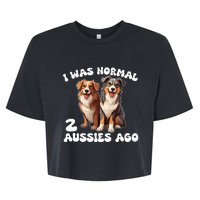 Australian Shepherd I Was Normal 2 Aussies Ago Bella+Canvas Jersey Crop Tee