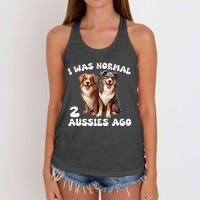 Australian Shepherd I Was Normal 2 Aussies Ago Women's Knotted Racerback Tank