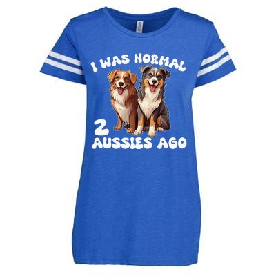 Australian Shepherd I Was Normal 2 Aussies Ago Enza Ladies Jersey Football T-Shirt