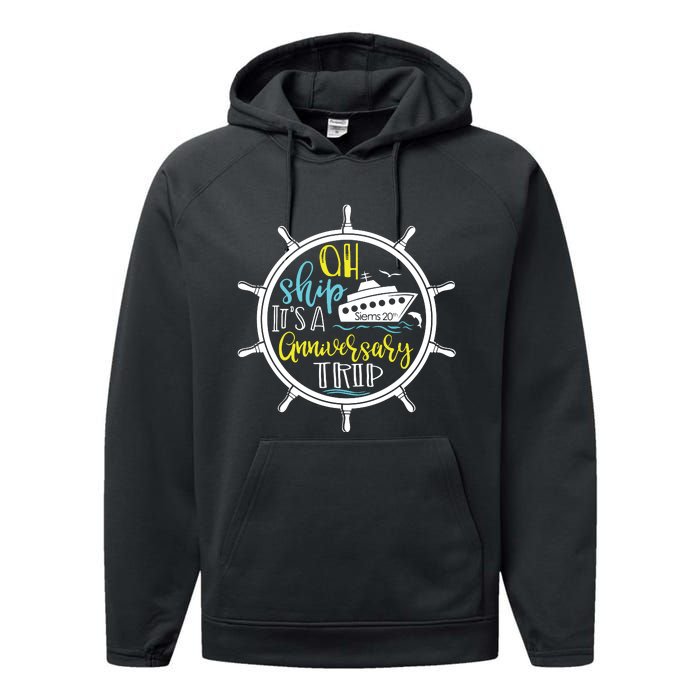 Ah Ship Its A Family Trip Group Cruising Performance Fleece Hoodie