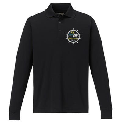 Ah Ship Its A Family Trip Group Cruising Performance Long Sleeve Polo