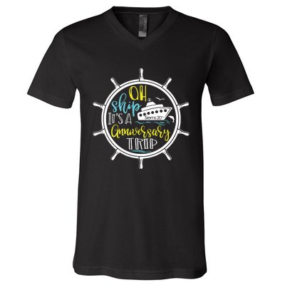 Ah Ship Its A Family Trip Group Cruising V-Neck T-Shirt