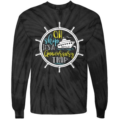 Ah Ship Its A Family Trip Group Cruising Tie-Dye Long Sleeve Shirt