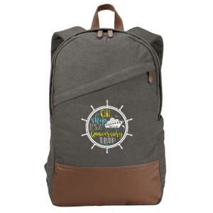 Ah Ship Its A Family Trip Group Cruising Cotton Canvas Backpack