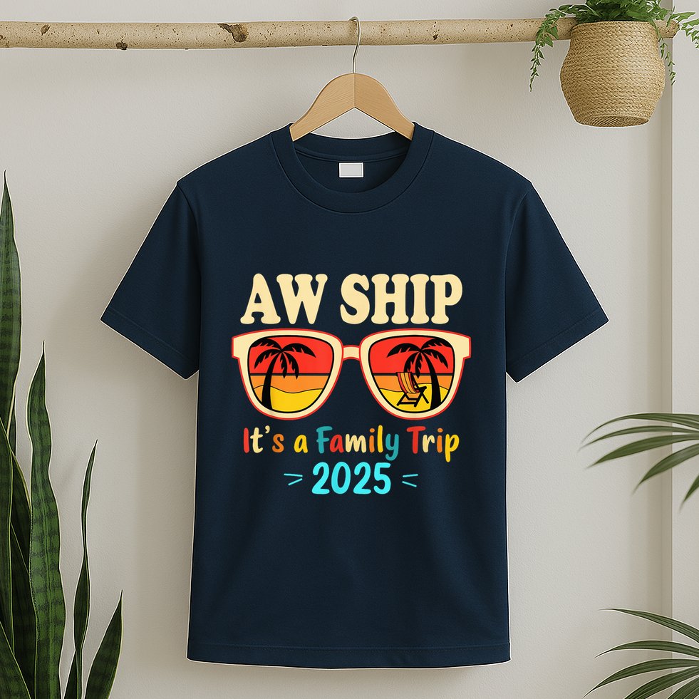 Aw Ship ItS A Family Trip 2025 Family Cruise Squad Matching T-Shirt