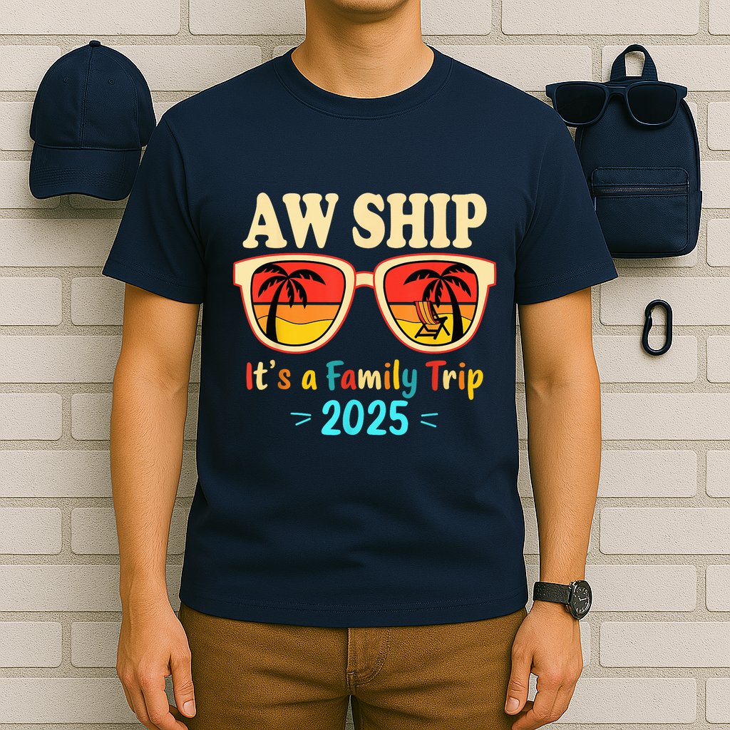 Aw Ship ItS A Family Trip 2025 Family Cruise Squad Matching T-Shirt