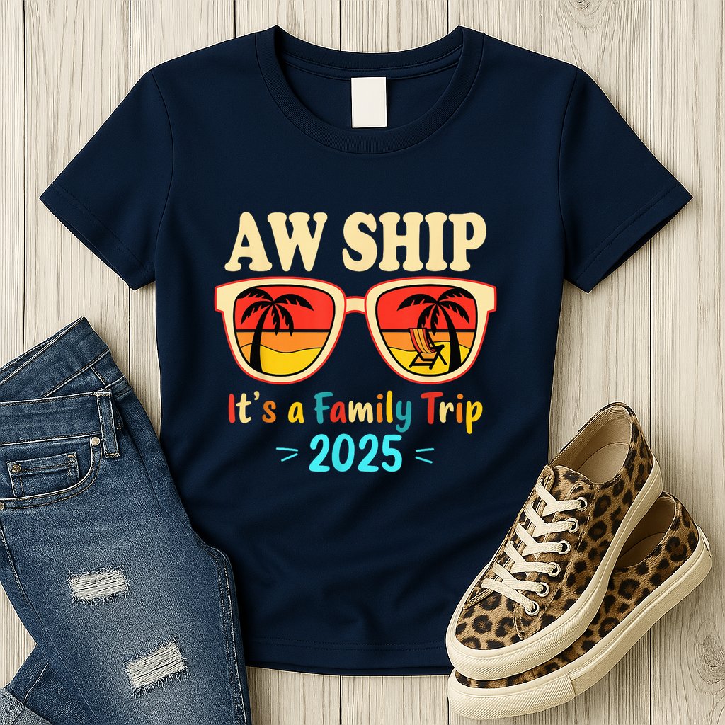 Aw Ship ItS A Family Trip 2025 Family Cruise Squad Matching Womens T-Shirt
