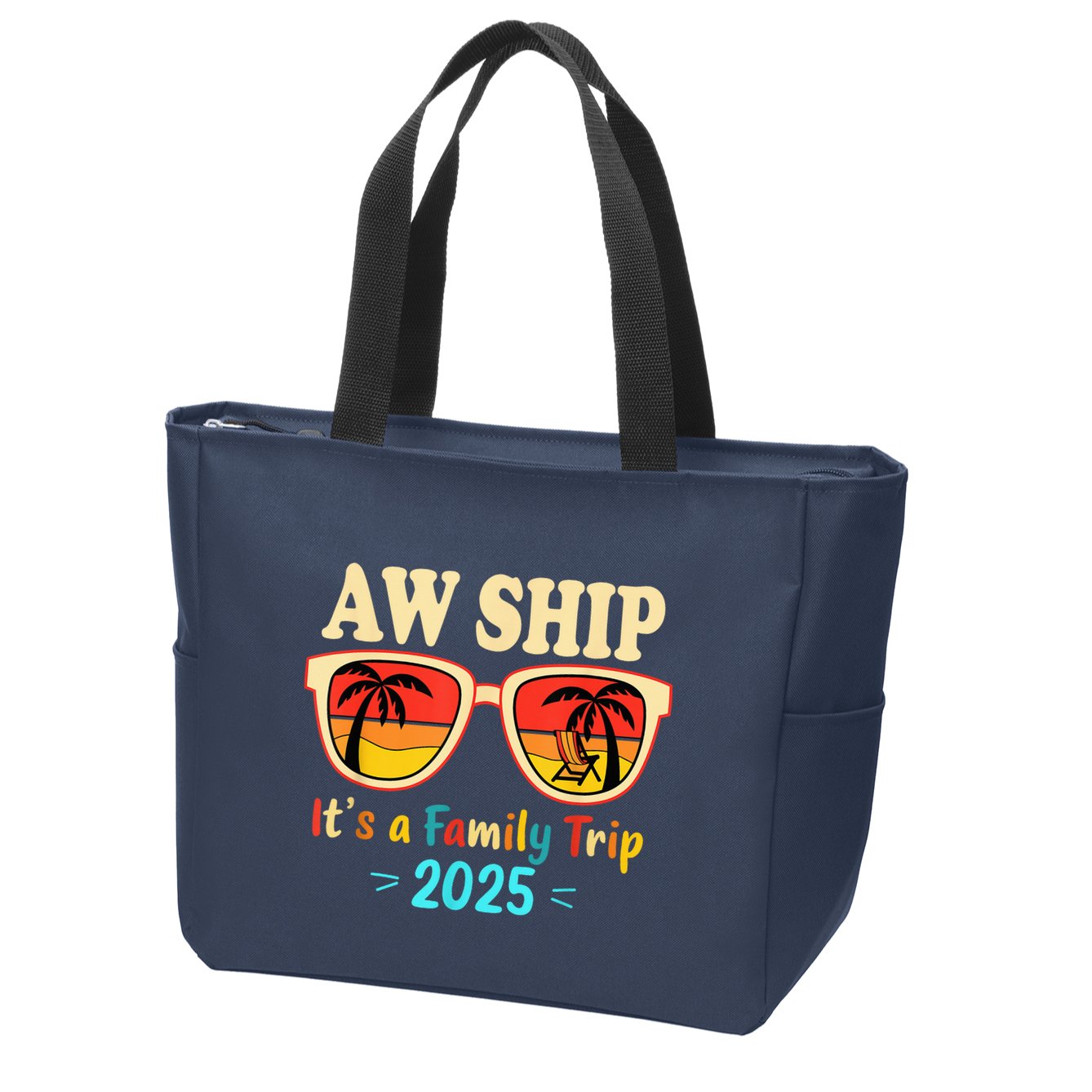 Aw Ship ItS A Family Trip 2025 Family Cruise Squad Matching Zip Tote Bag