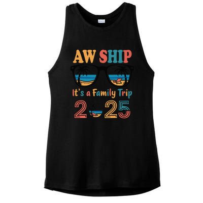 Aw Ship ItS A Family Trip 2025 Family Cruise Squad Matching Ladies PosiCharge Tri-Blend Wicking Tank