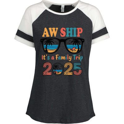 Aw Ship ItS A Family Trip 2025 Family Cruise Squad Matching Enza Ladies Jersey Colorblock Tee