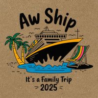 Aw Ship ItS A Family Trip 2025 Family Cruise Squad Matching Cotton Canvas Backpack