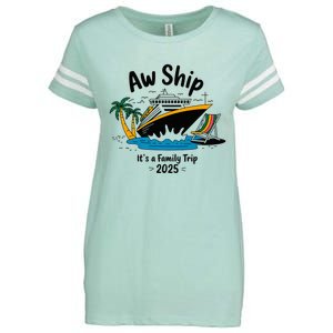 Aw Ship ItS A Family Trip 2025 Family Cruise Squad Matching Enza Ladies Jersey Football T-Shirt