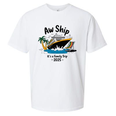 Aw Ship ItS A Family Trip 2025 Family Cruise Squad Matching Sueded Cloud Jersey T-Shirt