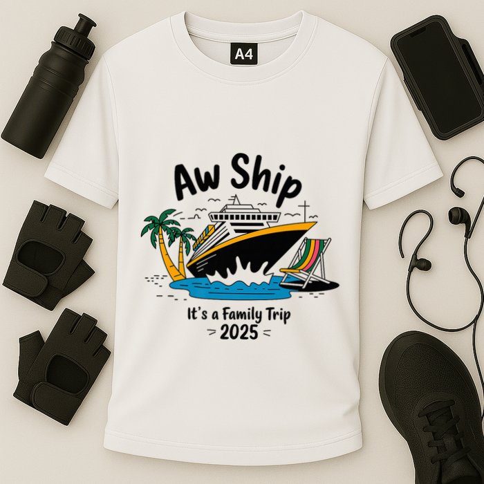Aw Ship ItS A Family Trip 2025 Family Cruise Squad Matching Cooling Performance Crew T-Shirt