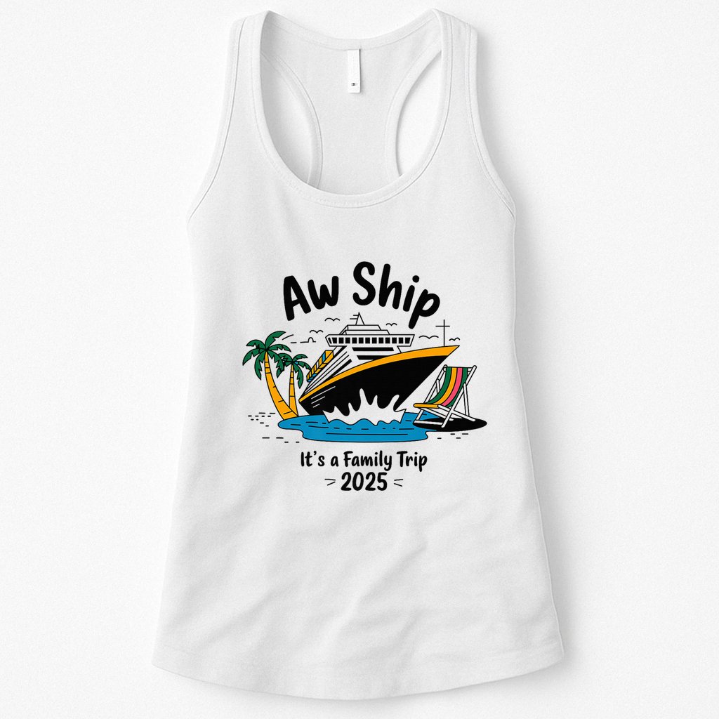 Aw Ship ItS A Family Trip 2025 Family Cruise Squad Matching Womens Tank Top