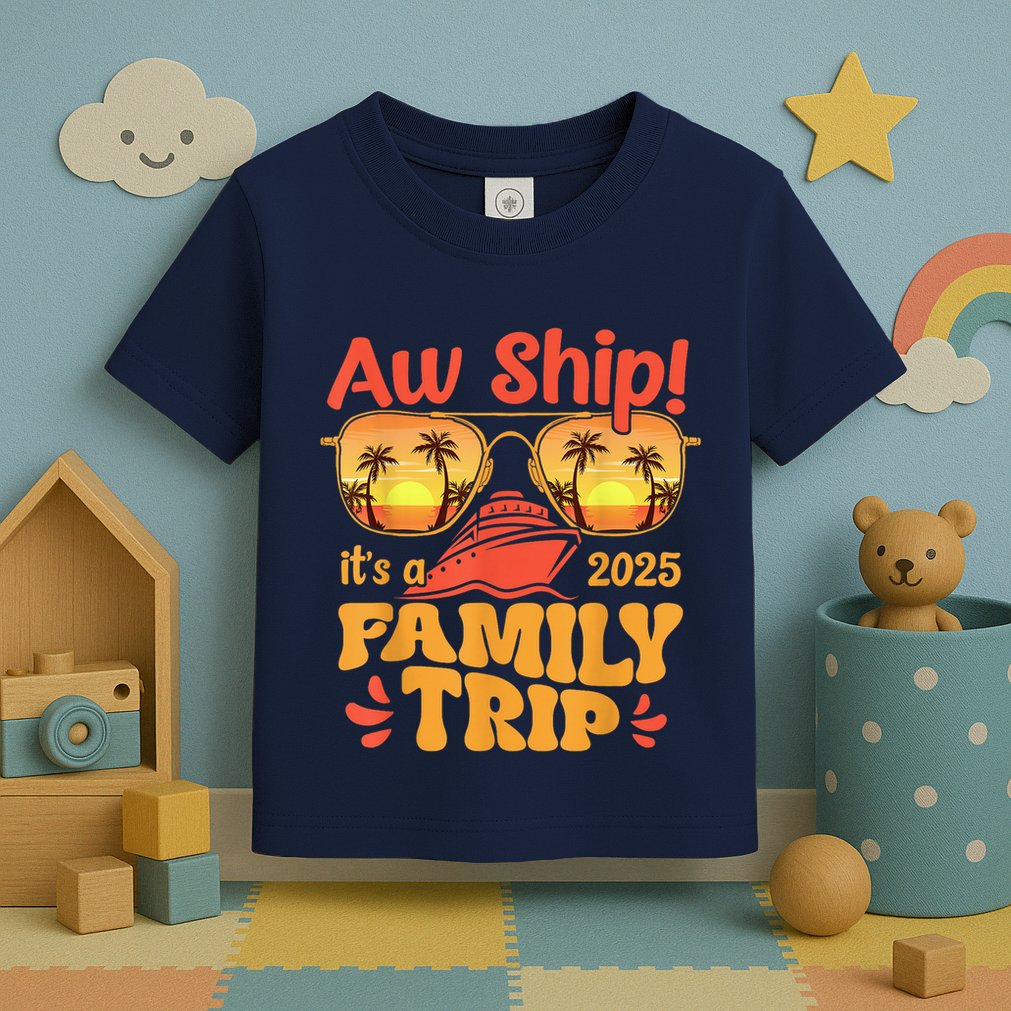Aw Ship ItS A Family Trip 2025 Family Cruise Squad Matching Toddler T-Shirt