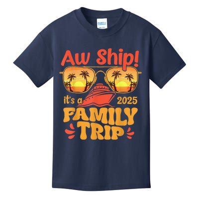 Aw Ship ItS A Family Trip 2025 Family Cruise Squad Matching Kids T-Shirt