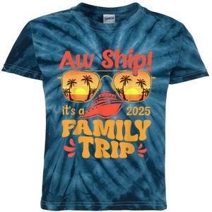 Aw Ship ItS A Family Trip 2025 Family Cruise Squad Matching Kids Tie-Dye T-Shirt