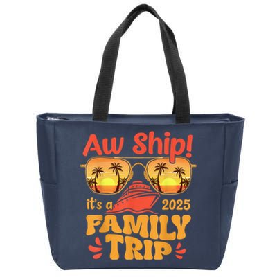 Aw Ship ItS A Family Trip 2025 Family Cruise Squad Matching Zip Tote Bag