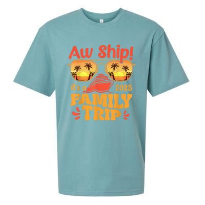 Aw Ship ItS A Family Trip 2025 Family Cruise Squad Matching Sueded Cloud Jersey T-Shirt