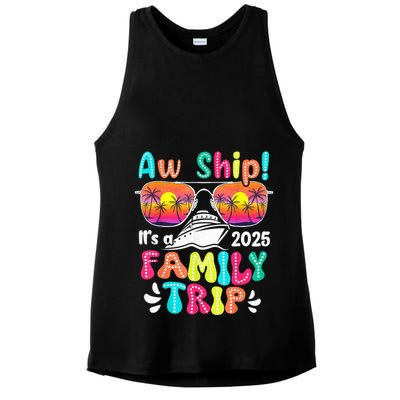 Aw Ship ItS A Family Trip 2025 Family Cruise Squad Retro Ladies PosiCharge Tri-Blend Wicking Tank