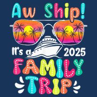 Aw Ship ItS A Family Trip 2025 Family Cruise Squad Retro Bucket Hat