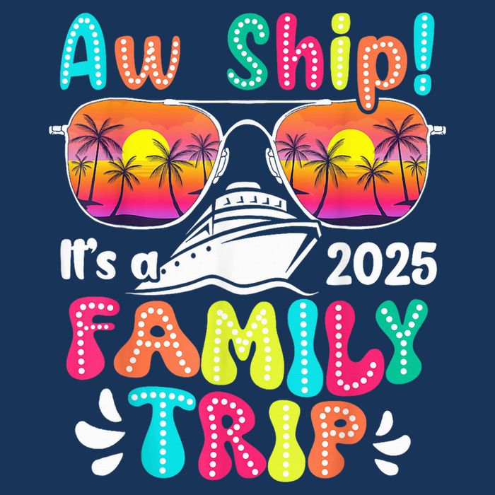Aw Ship ItS A Family Trip 2025 Family Cruise Squad Retro Bucket Hat