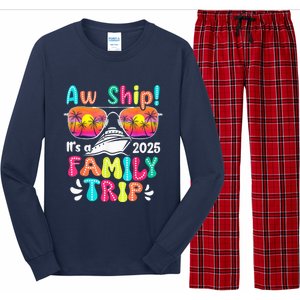 Aw Ship ItS A Family Trip 2025 Family Cruise Squad Retro Long Sleeve Pajama Set