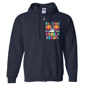 Aw Ship ItS A Family Trip 2025 Family Cruise Squad Retro Full Zip Hoodie