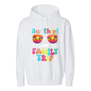 Aw Ship ItS A Family Trip 2025 Family Cruise Squad Retro Garment-Dyed Fleece Hoodie