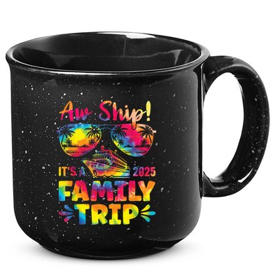 Aw Ship ItS A Family Trip 2025 Family Cruise Squad Tie Dye 15oz Campfire Ceramic Mug