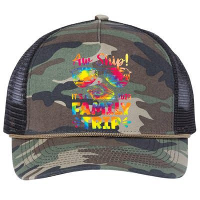 Aw Ship ItS A Family Trip 2025 Family Cruise Squad Tie Dye Retro Rope Trucker Hat Cap