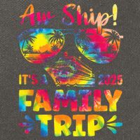 Aw Ship ItS A Family Trip 2025 Family Cruise Squad Tie Dye Cotton Canvas Backpack