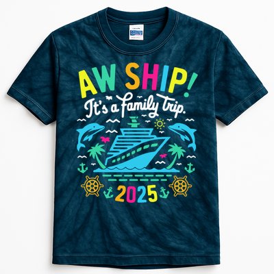 Aw Ship ItS A Family Trip 2025 Family Matching Cruise Kids Tie-Dye T-Shirt